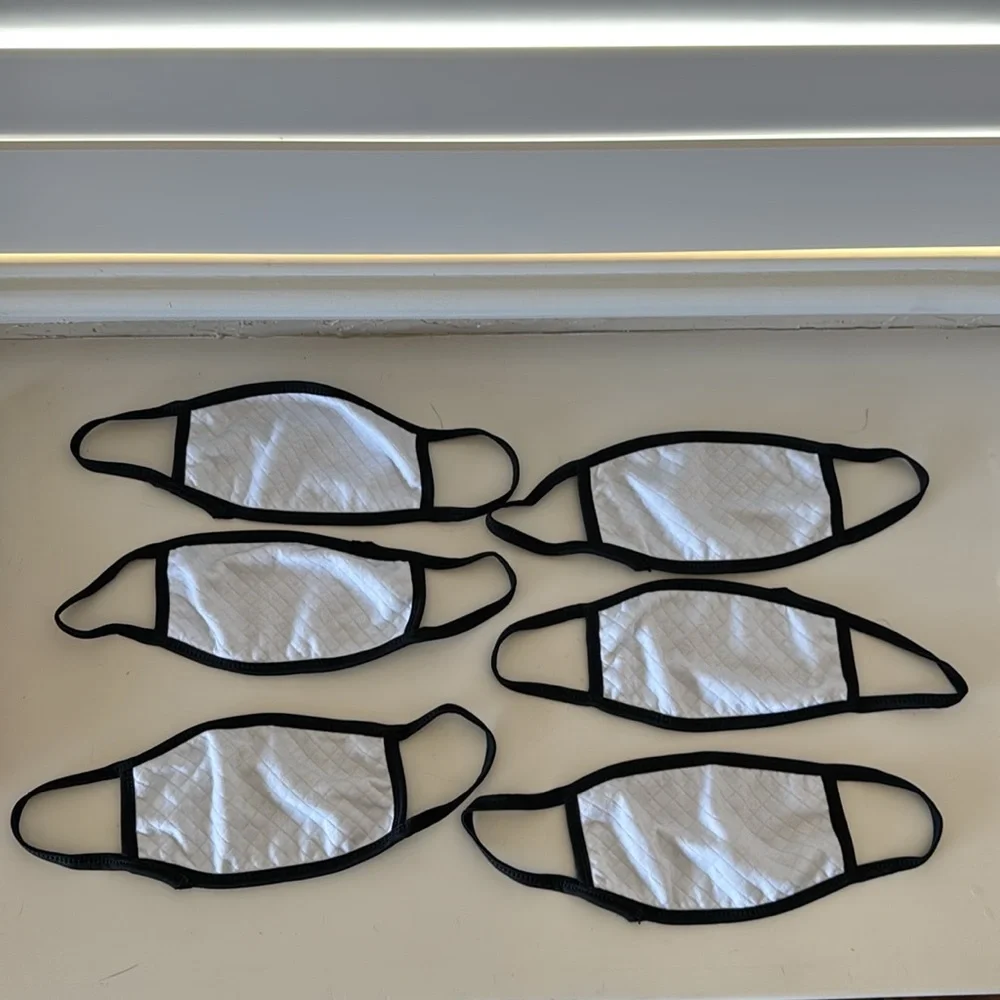 Set of Six Black Cotton Face Masks